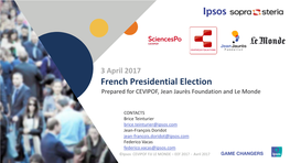 French Presidential Election Prepared for CEVIPOF, Jean Jaurès Foundation and Le Monde