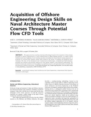 Acquisition of Offshore Engineering Design Skills on Naval Architecture Master Courses Through Potential Flow CFD Tools