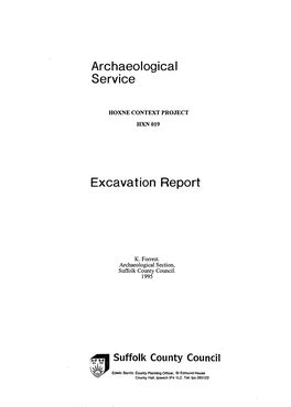 Archaeological Service Excavation Report