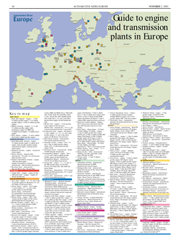 Guide to Engine and Transmission Plants in Europe