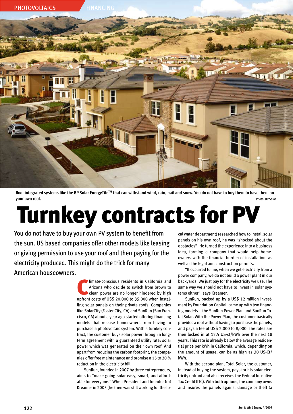 Turnkey Contracts for PV