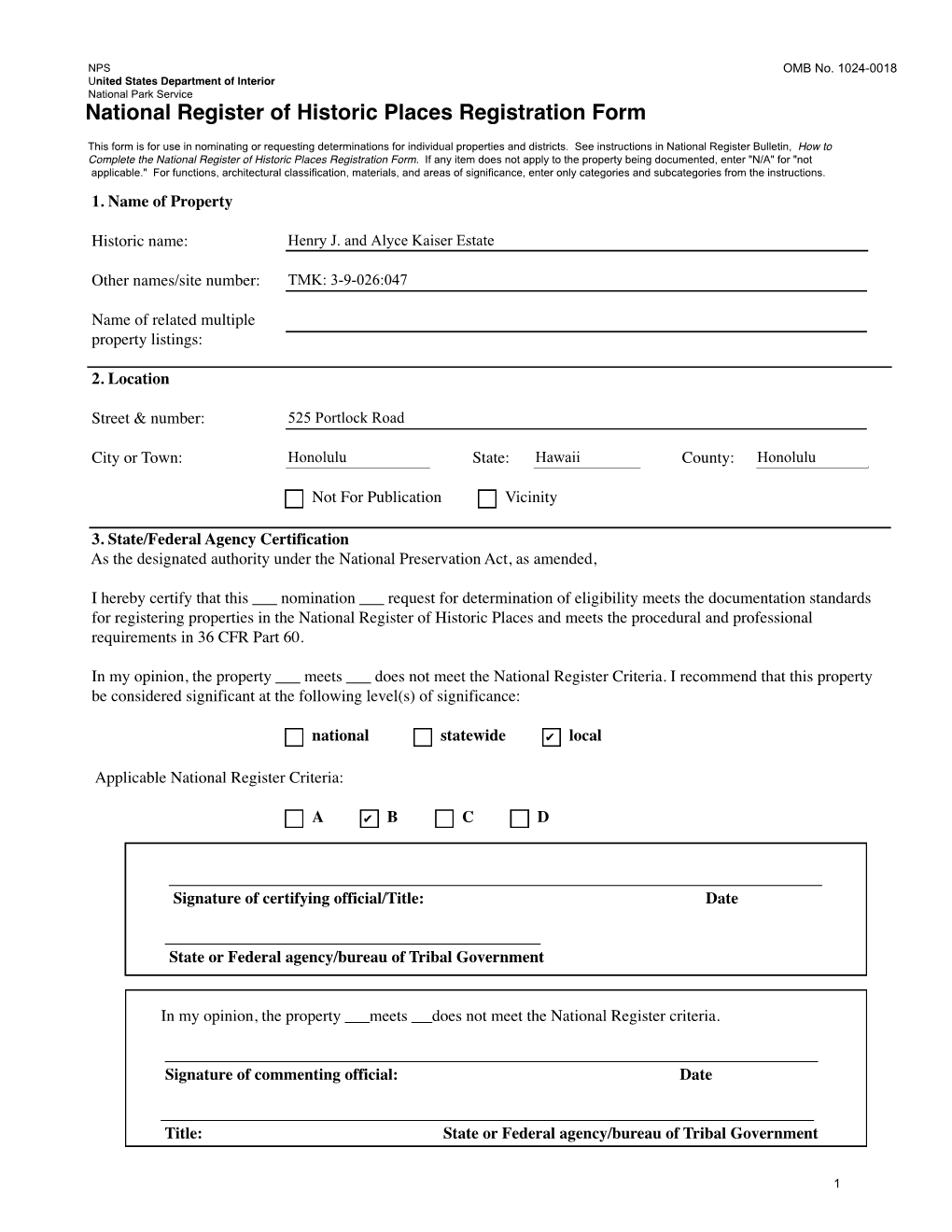 National Register of Historic Places Registration Form