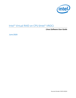 Intel VROC for Nvme Drives in Linux OS Software User Guide