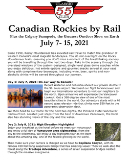 Canadian Rockies by Rail 2021