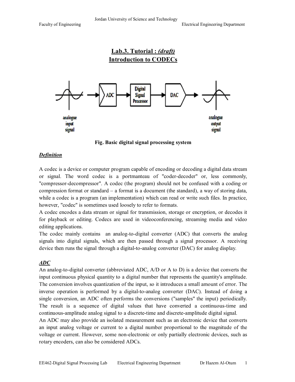 Lab.3. Tutorial : (Draft) Introduction to Codecs