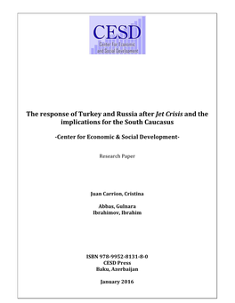 The Response of Turkey and Russia After Jet Crisis and the Implications for the South Caucasus