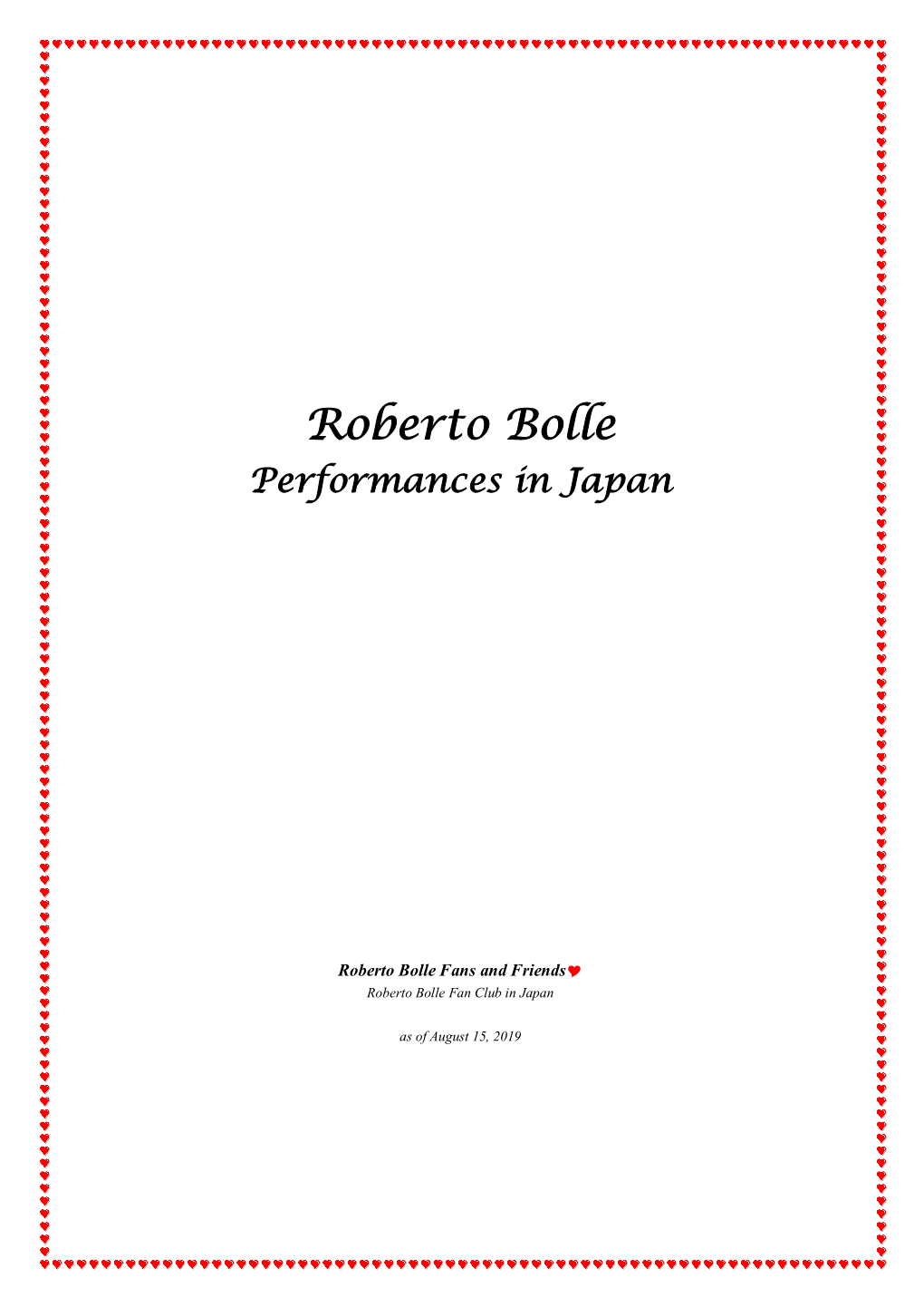 Performances in Japan� 