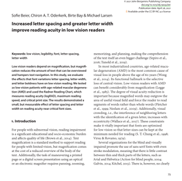 Increased Letter Spacing and Greater Letter Width Improve Reading Acuity in Low Vision Readers