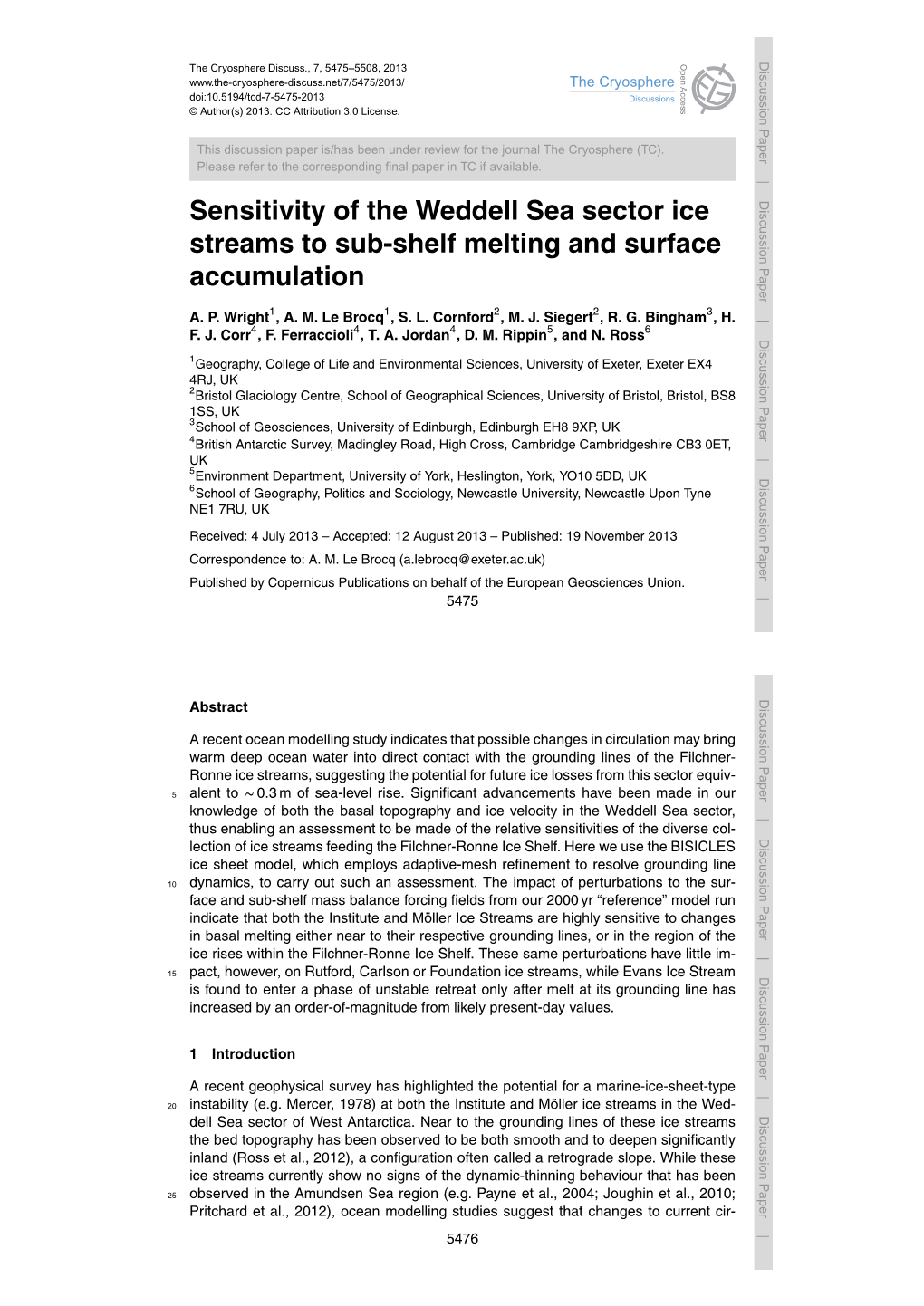 Sensitivity of the Weddell Sea Sector Ice Streams to Sub-Shelf Melting And