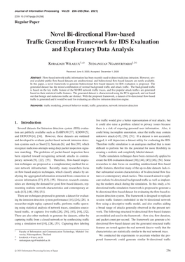 Novel Bi-Directional Flow-Based Traffic Generation Framework For
