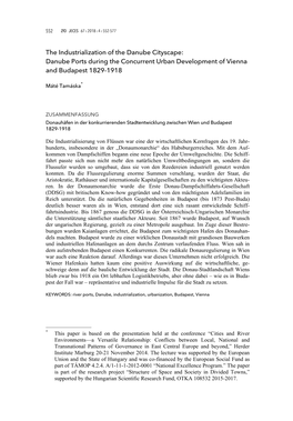 The Industrialization of the Danube Cityscape: Danube Ports During the Concurrent Urban Development of Vienna and Budapest 1829-1918