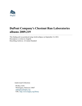 Dupont Company's Chestnut Run Laboratories Albums 2009.219