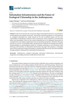 Information Infrastructures and the Future of Ecological Citizenship in the Anthropocene