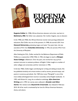 Eugenia Collier (B