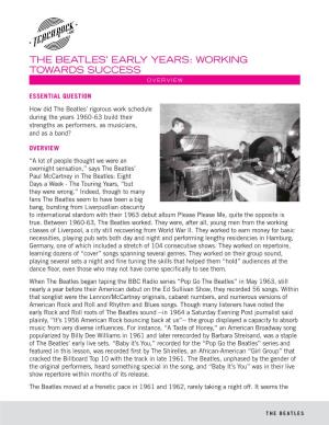 The Beatles' Early Years: Working Towards Success