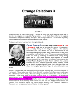 Strange Relations 3