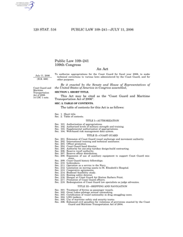 Public Law 109–241 109Th Congress An