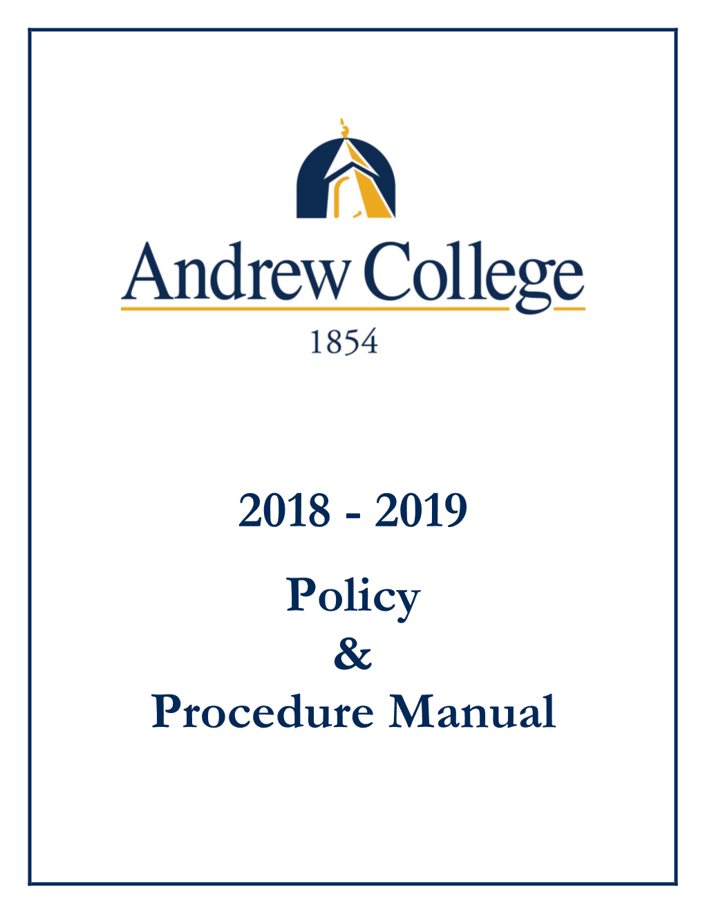 2019 Policy & Procedure Manual