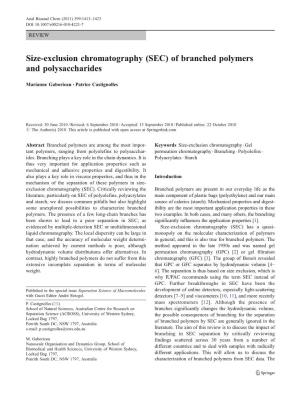 Size-Exclusion Chromatography (SEC) of Branched Polymers and Polysaccharides