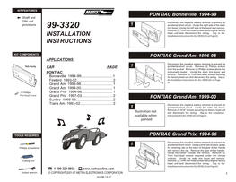 Installation Instructions for ALL VEHICLES on Page #2