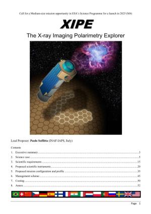 The X-Ray Imaging Polarimetry Explorer