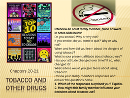 Tobacco and Other Drugs