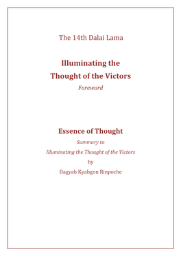 Illuminating the Thought of the Victors Foreword