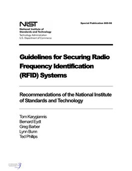Guidelines for Securing Radio Frequency Identification (RFID) Systems