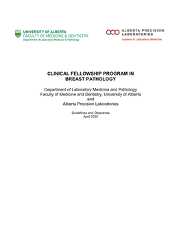 Clinical Fellowship Program in Breast Pathology