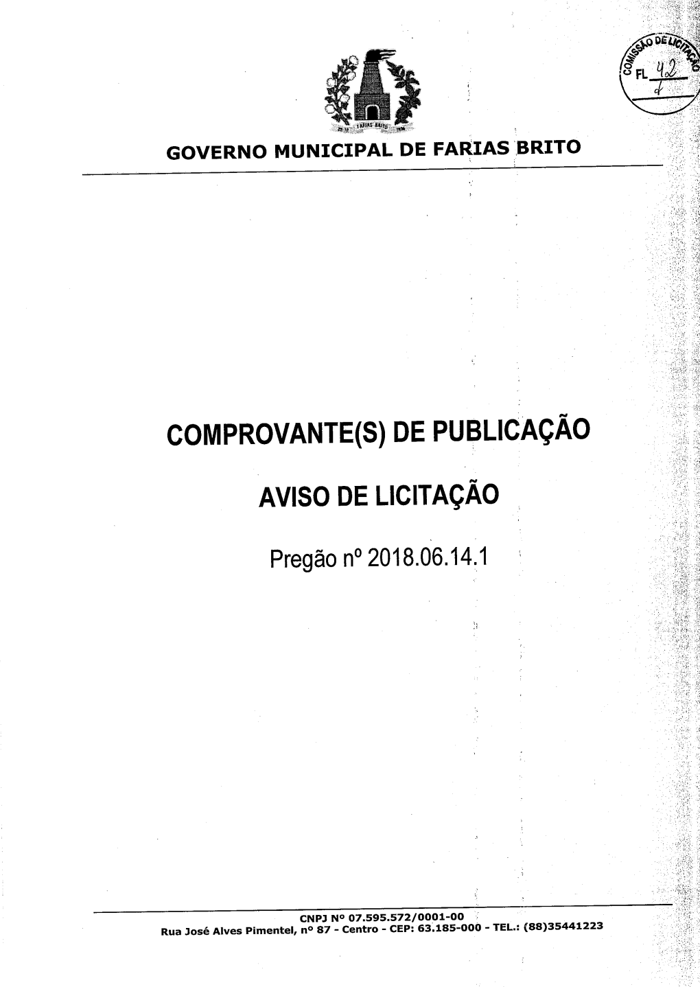 De Publicação Aviso De Licitação