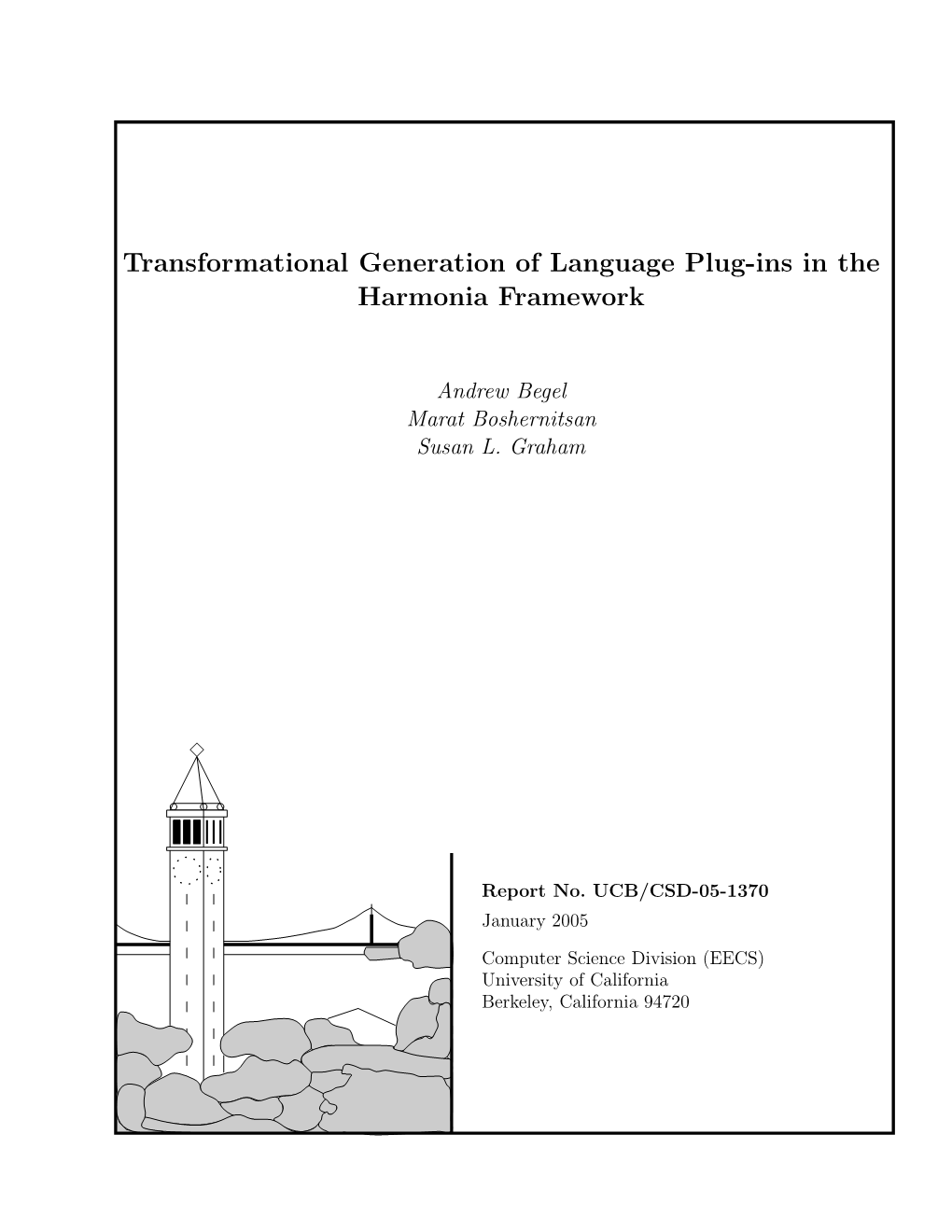 Transformational Generation of Language Plug-Ins in the Harmonia Framework