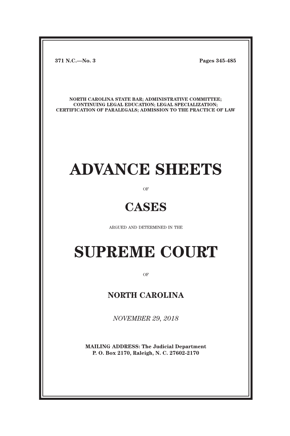 Advance Sheets Supreme Court