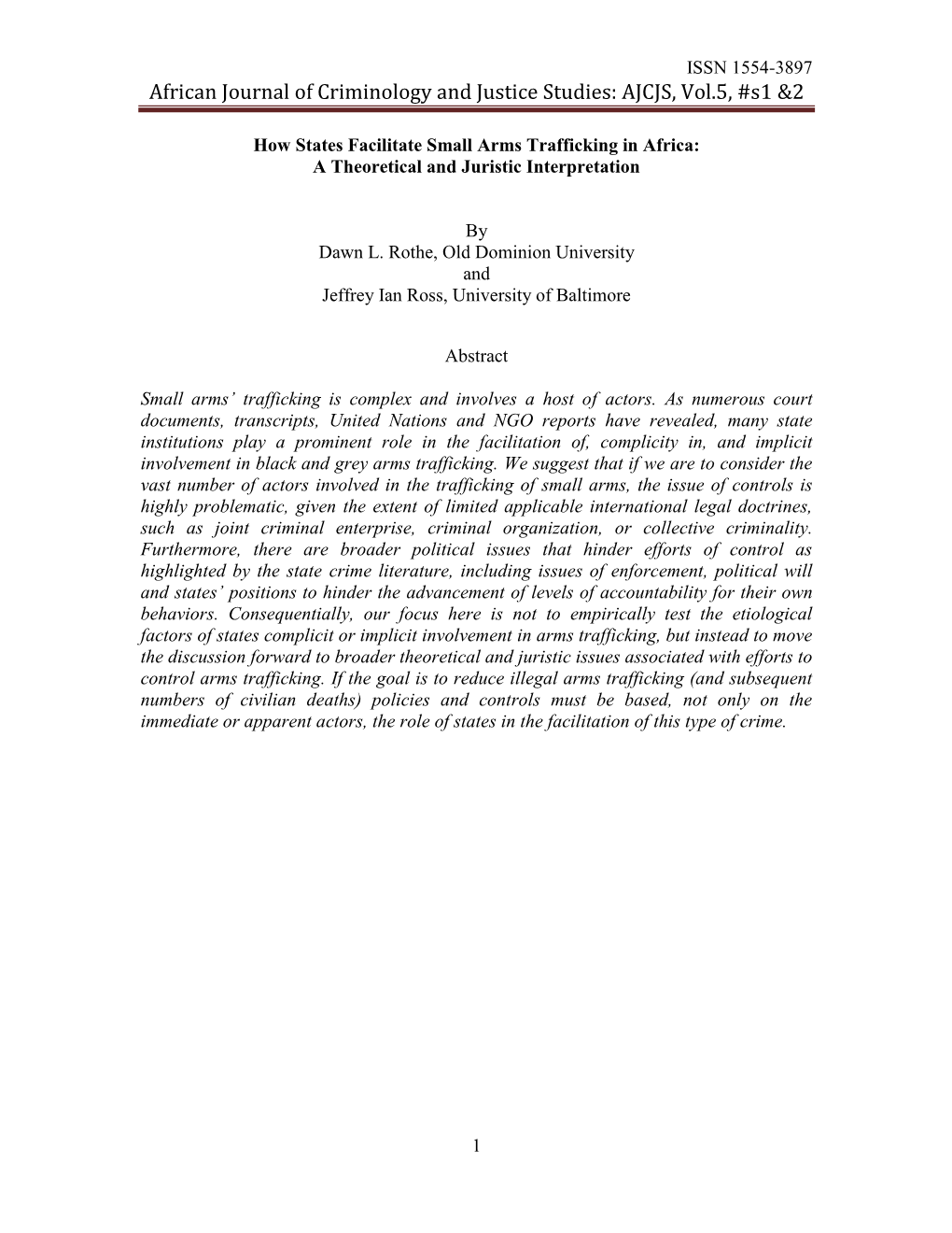 How States Facilitate Small Arms Trafficking in Africa: a Theoretical and Juristic Interpretation