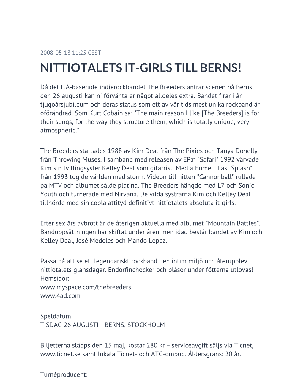 Nittiotalets It-Girls Till Berns!