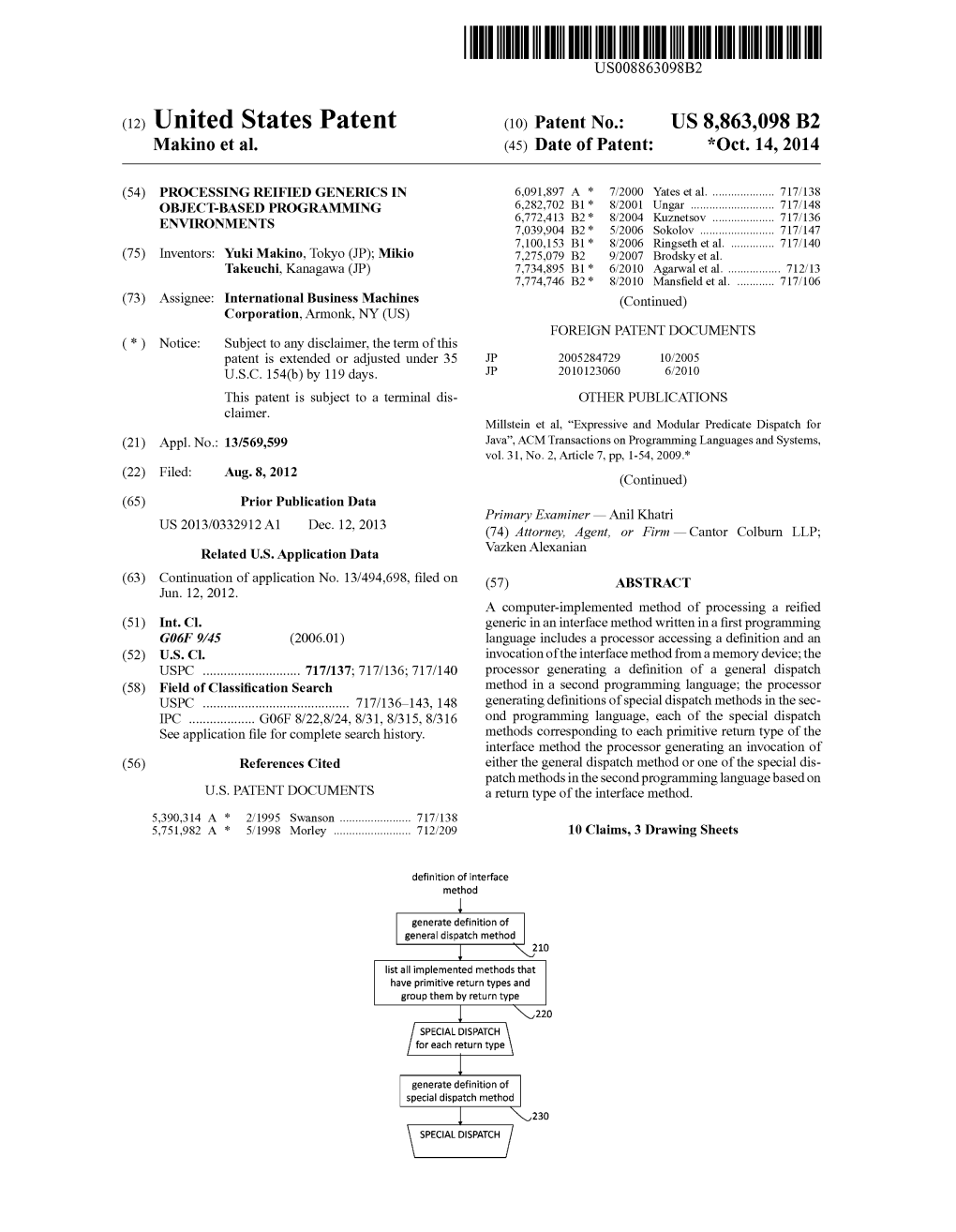 (12) United States Patent (10) Patent No.: US 8,863,098 B2 Makino Et Al