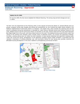 Flatbush Rezoning Flatbush Rezoning - Approved! Overview