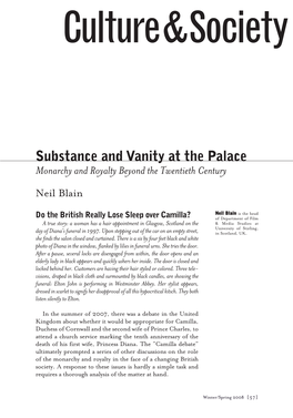 Substance and Vanity at the Palace: Monarchy and Royalty