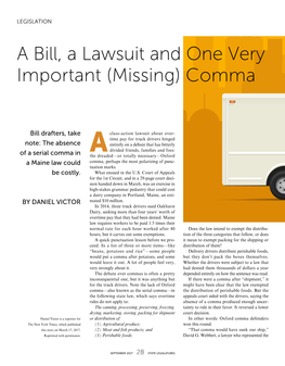 A Bill, a Lawsuit and One Very Important (Missing) Comma