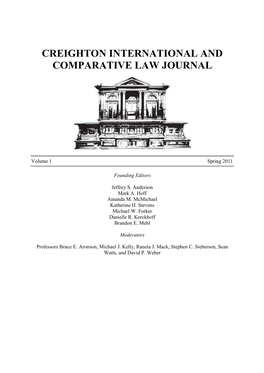 Creighton International and Comparative Law Journal