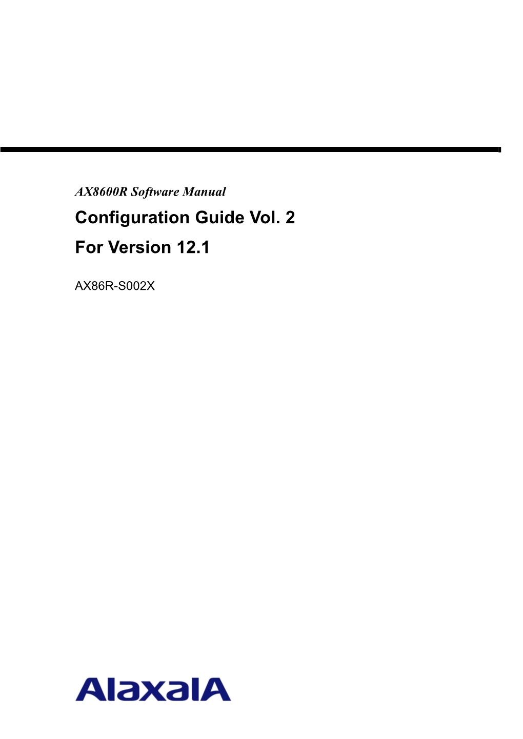 Configuration Guide Vol. 2 for Version 12.1