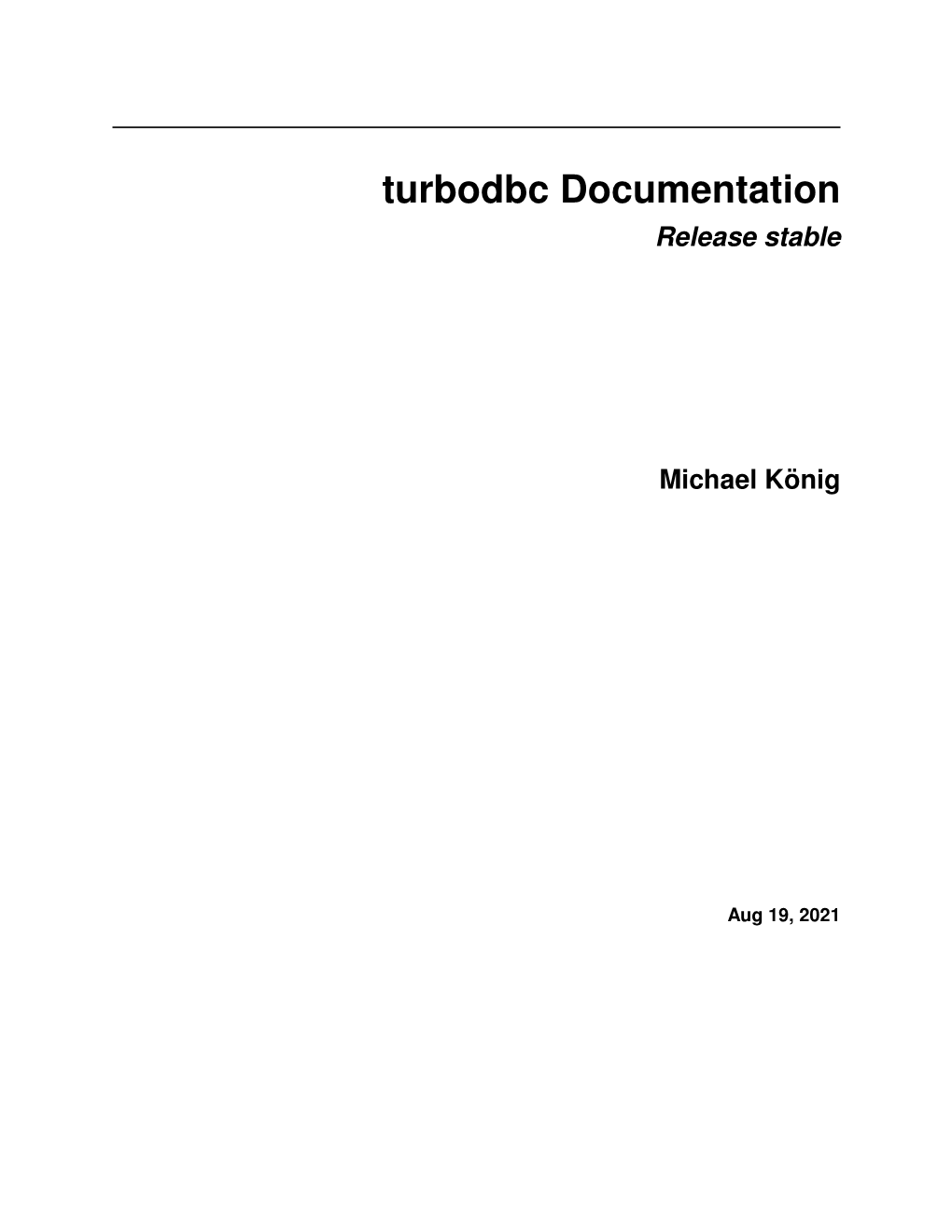 Turbodbc Documentation Release Stable