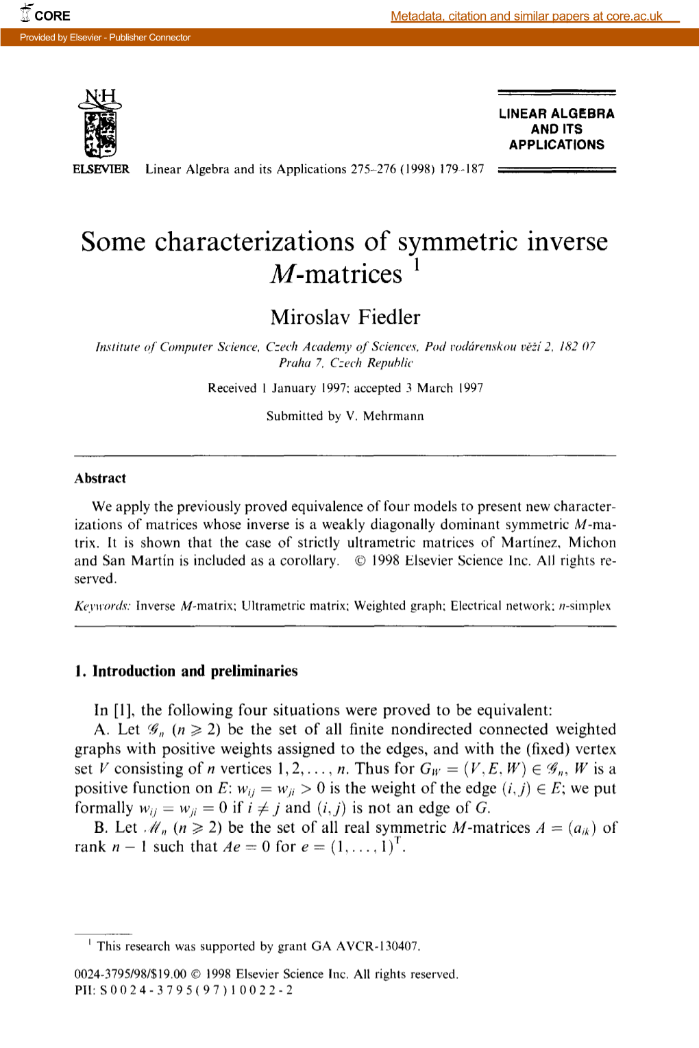 Some Characterizations of Symmetric Inverse M-Matrices '