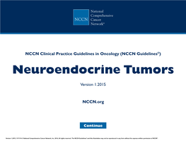 Neuroendocrine Tumors