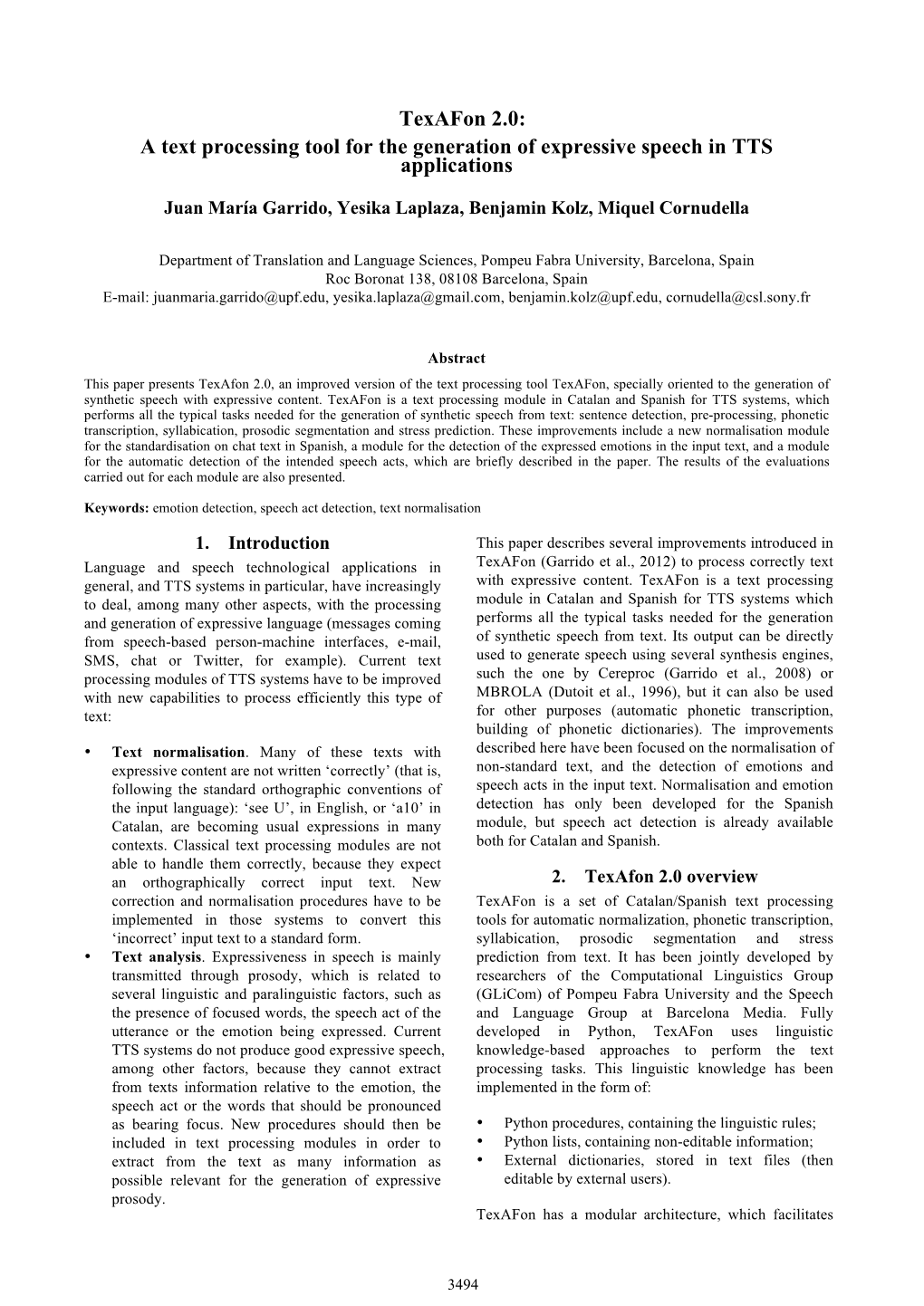 Texafon 2.0: a Text Processing Tool for the Generation of Expressive Speech in TTS Applications