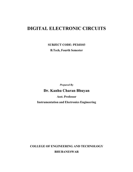 Digital Electronic Circuits