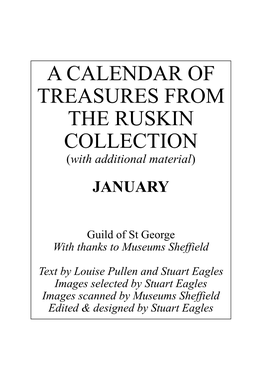 A CALENDAR of TREASURES from the RUSKIN COLLECTION (With Additional Material)