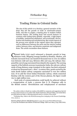 Trading Firms in Colonial India