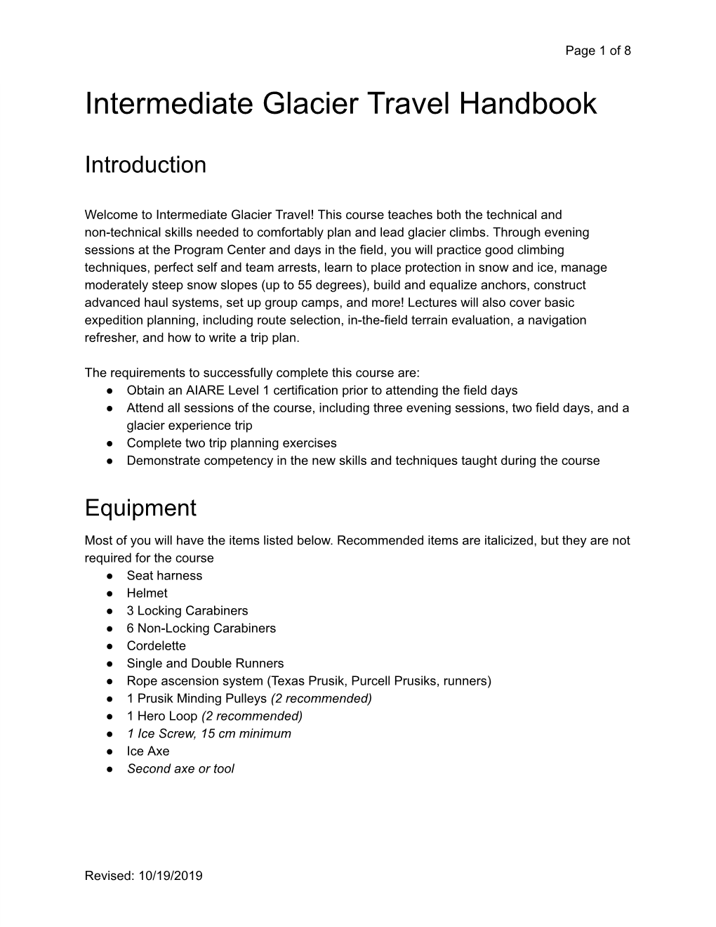 Intermediate Glacier Travel Handbook