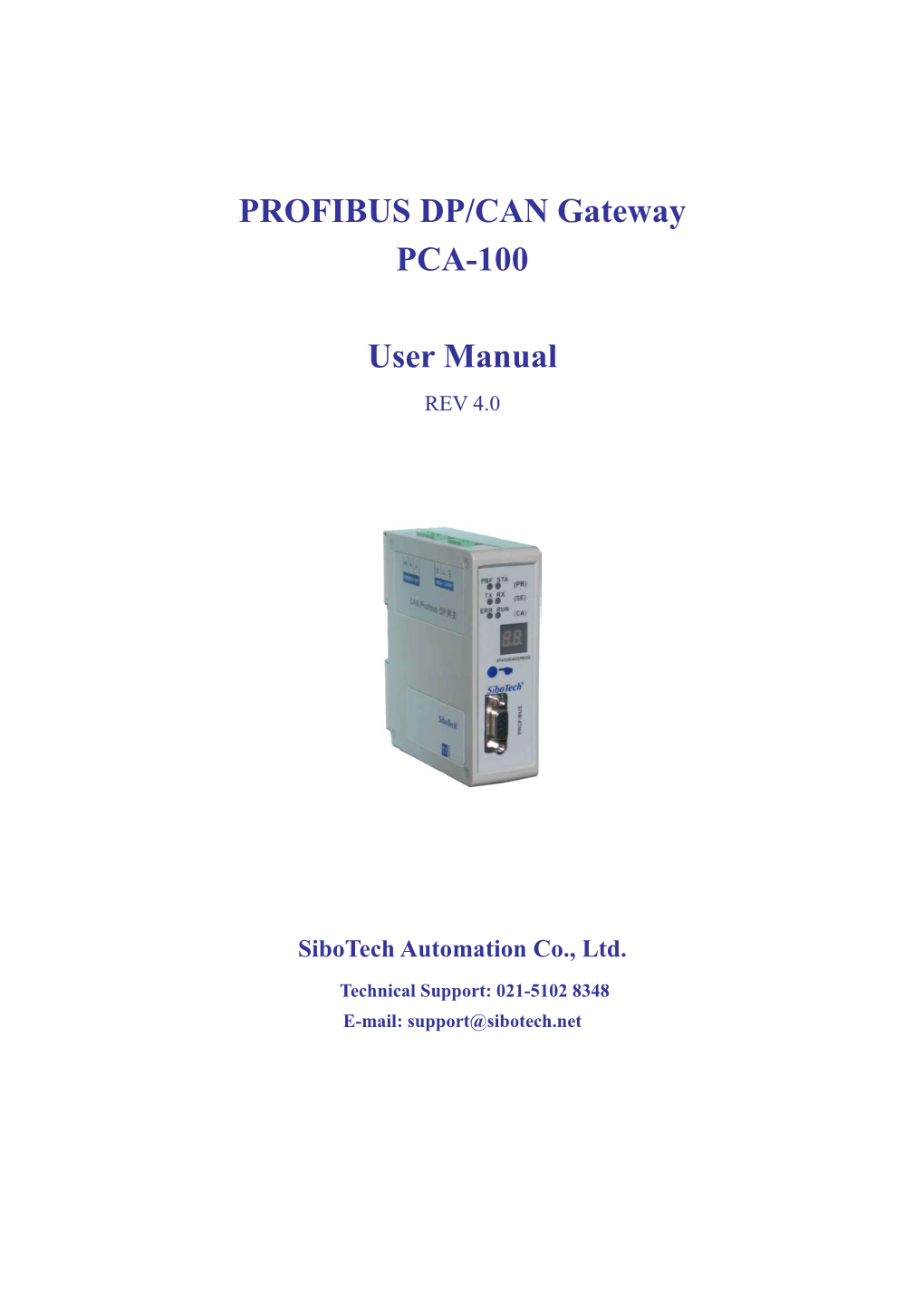 PROFIBUS DP/CAN Gateway PCA-100 User Manual
