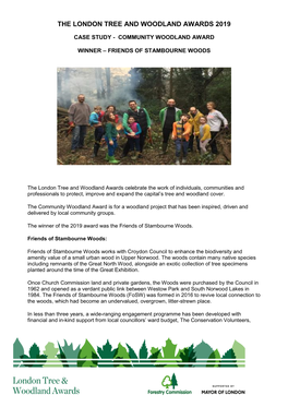 Community Woodland Award Winner – Friends of Stambourne Woods